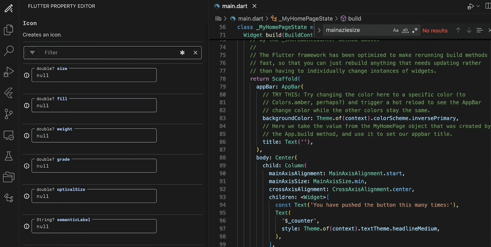 Property editor in VS Code